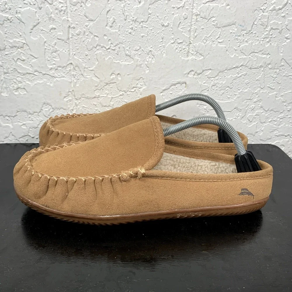 Tommy Bahama Slip On Mens Size 9 Tan Brown Faux Fur Comfort Shoes‎ TB6102S